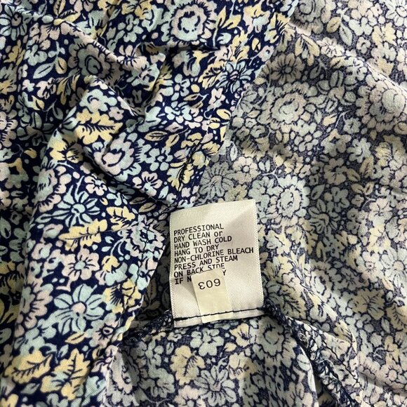 Antibes Blanc women's blouse women's M blue floral print sleeveless - Picture 6 of 9